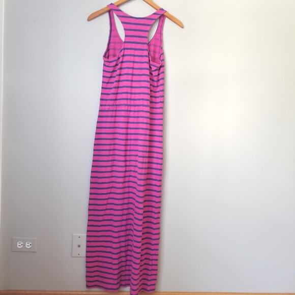 In the Mix Pink and Navy Blue Stripe Racerback Maxi Dress - Picture 2 of 6
